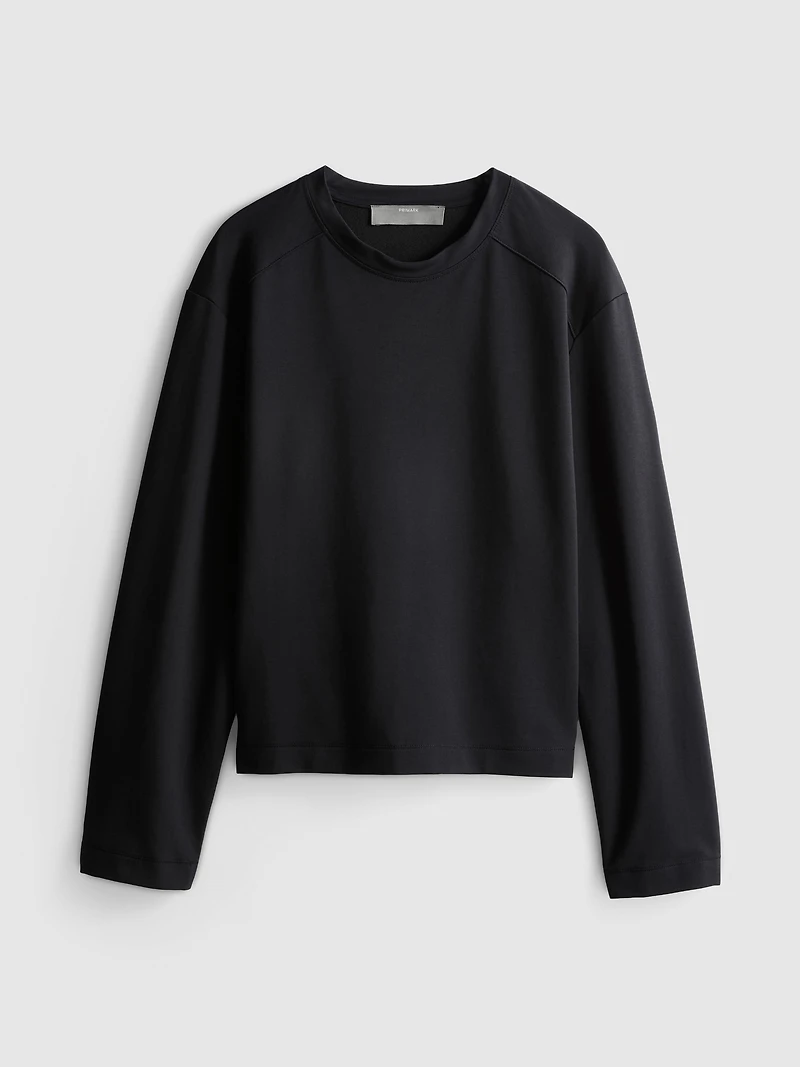 Cotton Blend Crew Neck Sweatshirt