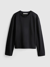 Cotton Blend Crew Neck Sweatshirt
