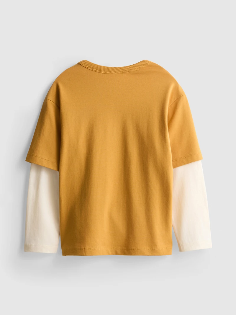 1-9yrs | Pure Cotton Layered Long Sleeve T-Shirt