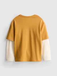 1-9yrs | Pure Cotton Layered Long Sleeve T-Shirt