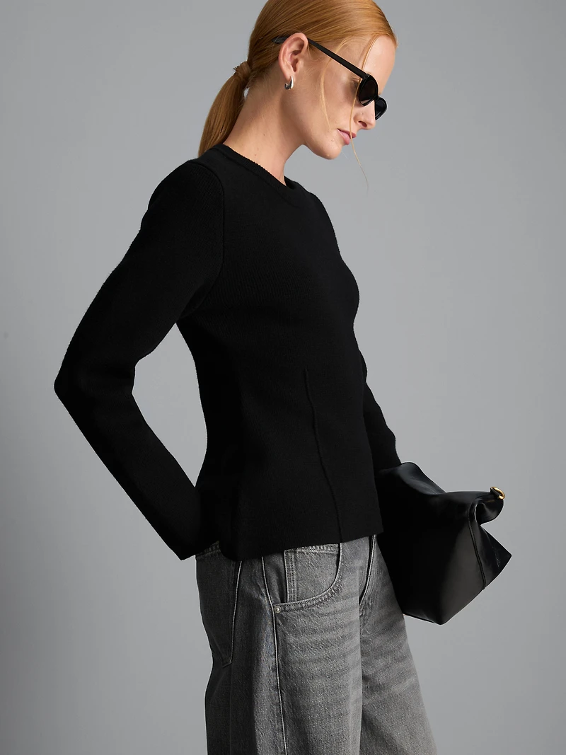 Seam-Detail Knitted Sweater
