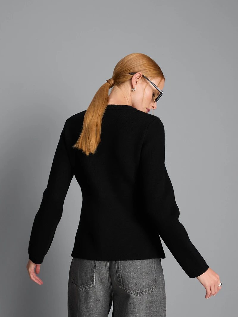 Seam-Detail Knitted Sweater