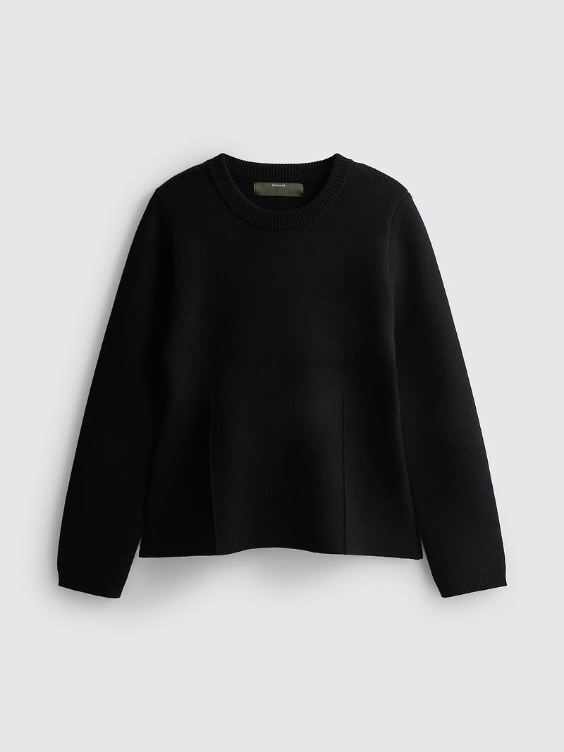Seam-Detail Knitted Sweater