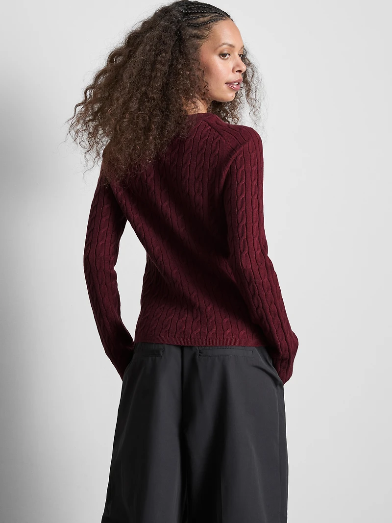Cable Knit Crew Neck Sweater