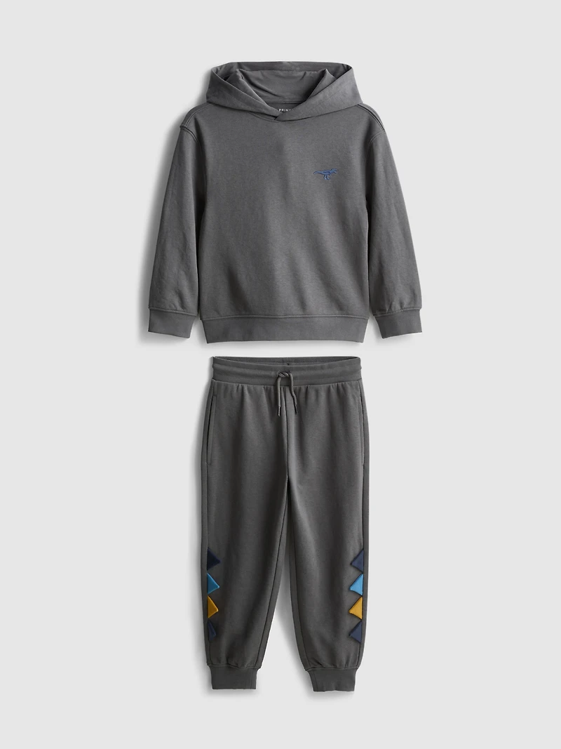 1-9yrs | Dinosaur Hoodie and Cuffed Joggers Set