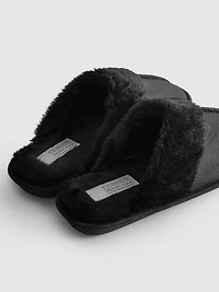 Faux Suede Mule Slippers