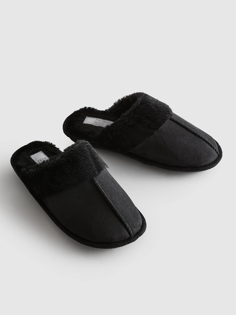 Faux Suede Mule Slippers