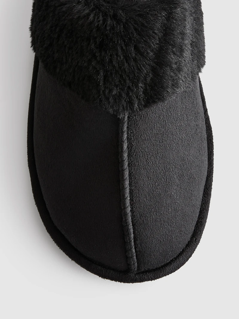 Faux Suede Mule Slippers