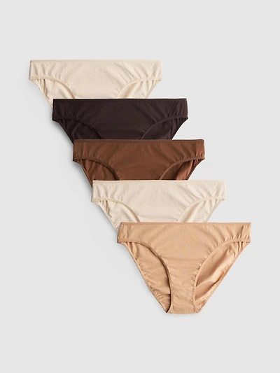 5pk Pure Cotton Skin Tone Mini Briefs