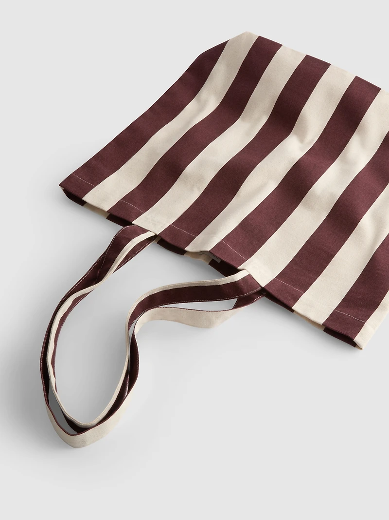 Striped Canvas Tote Bag