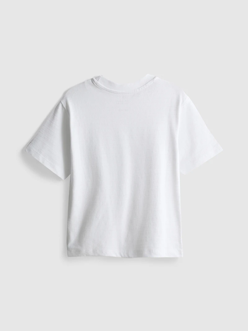 1-9yrs | Pure Cotton Stripe Textured T-Shirt
