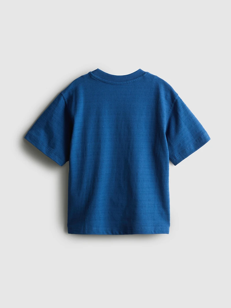 1-9yrs | Pure Cotton Stripe Textured T-Shirt