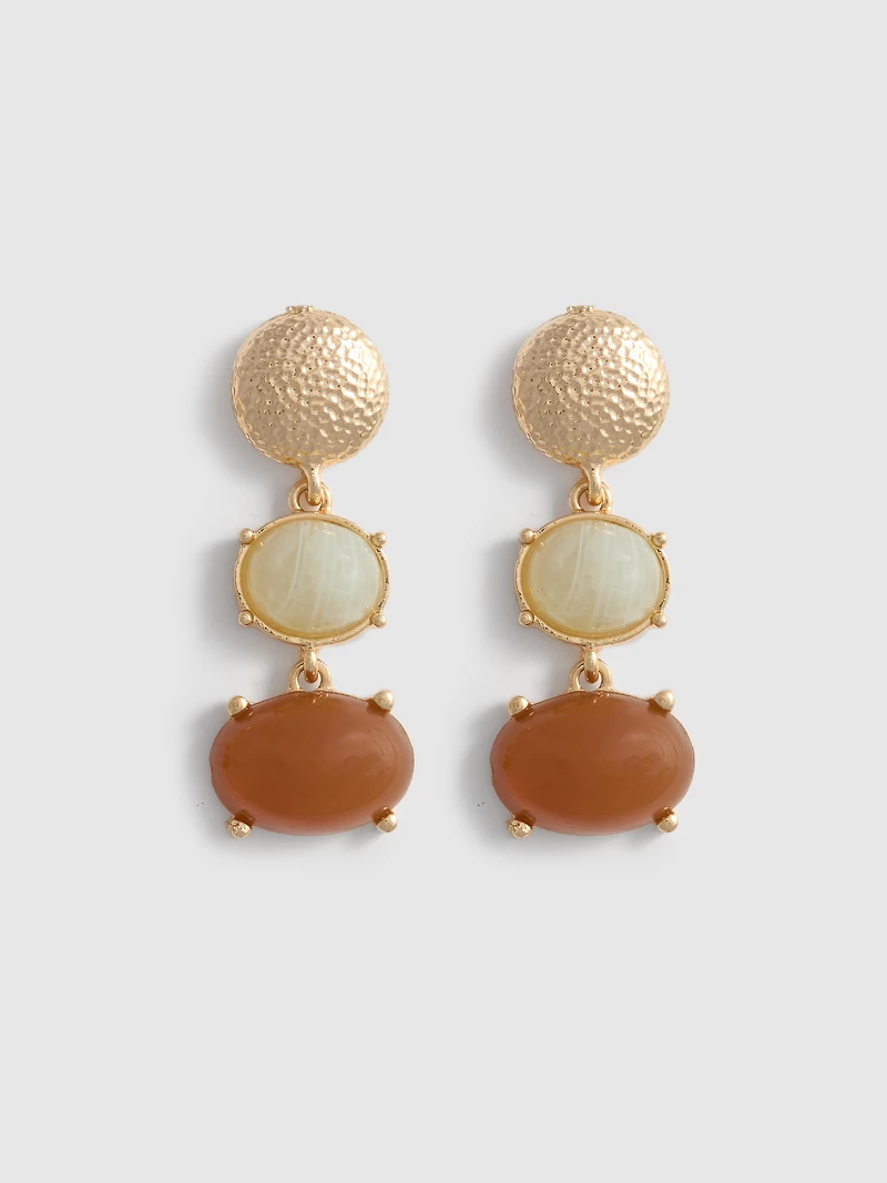 Stone Detail Drop Earrings
