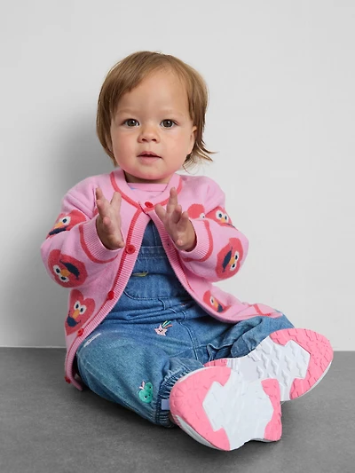 0-18mths | Sesame Street Elmo Heart Knit Cardigan