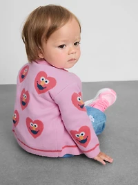0-18mths | Sesame Street Elmo Heart Knit Cardigan