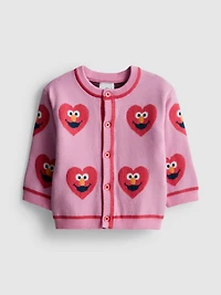 0-18mths | Sesame Street Elmo Heart Knit Cardigan