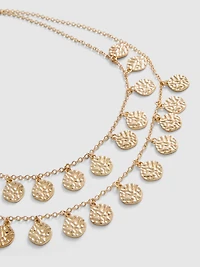 Layered Hammered Disc Necklace