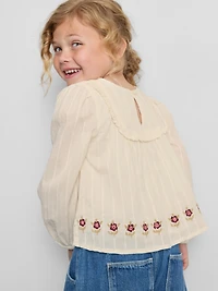 1-12yrs | The Edit Pure Cotton Floral Embroidered Blouse
