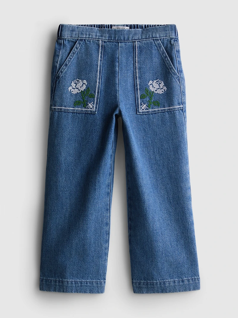 1-12yrs | The Edit Pure Cotton Floral Embroidered Jeans