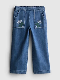 1-12yrs | The Edit Pure Cotton Floral Embroidered Jeans