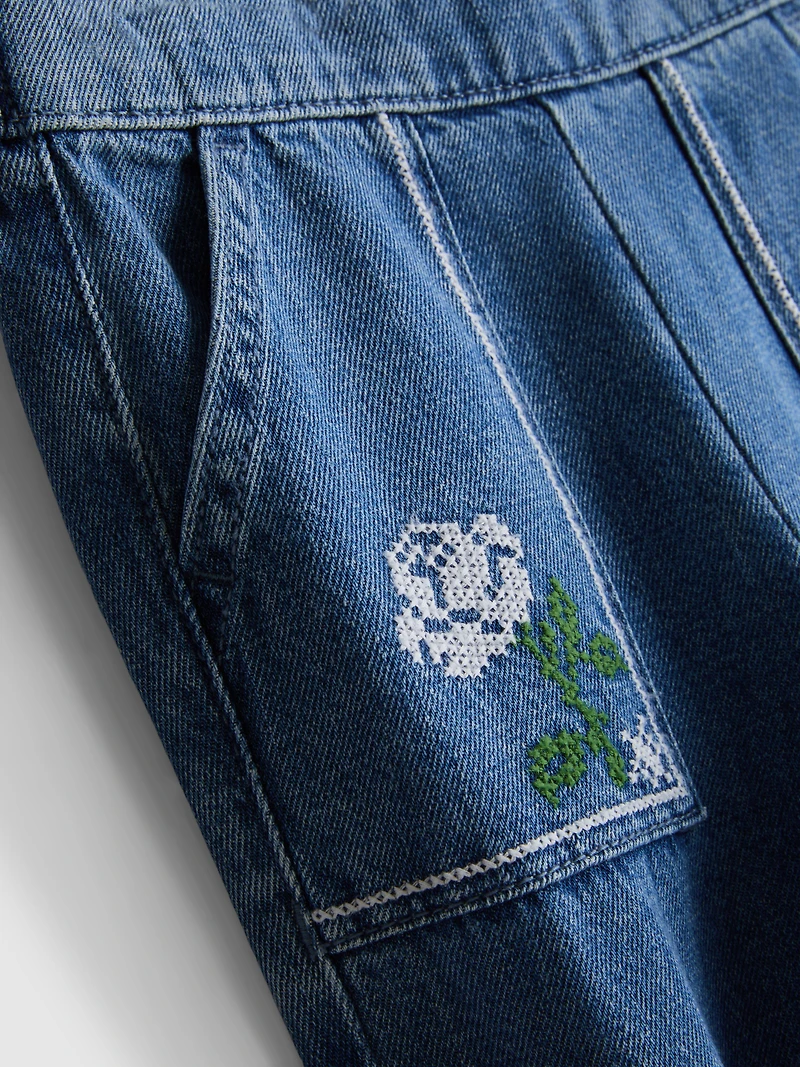 1-12yrs | The Edit Pure Cotton Floral Embroidered Jeans
