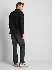Long-Sleeve Button-Up Denim Shirt