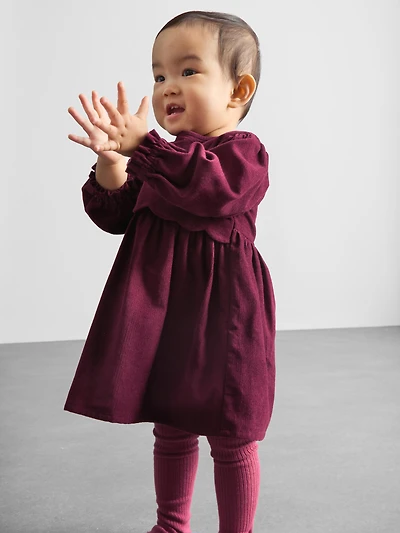 0-18mths | The Edit Pure Cotton Scallop-Trim Newborn Smock Dress