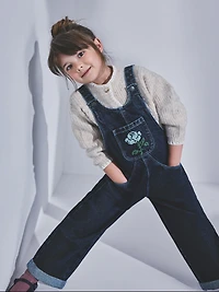 1-9yrs | The Edit Pure Cotton Barrel Leg Denim Overalls