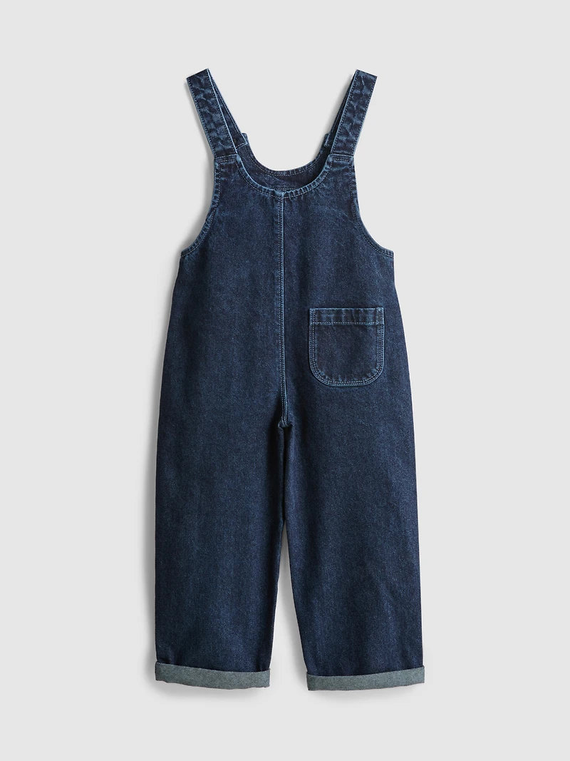 1-9yrs | The Edit Pure Cotton Barrel Leg Denim Overalls