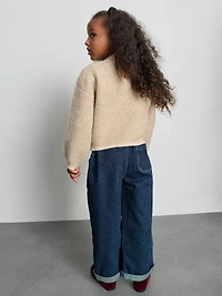 1-12yrs | The Edit Floral Embroidered Contrast Stitch Cardigan