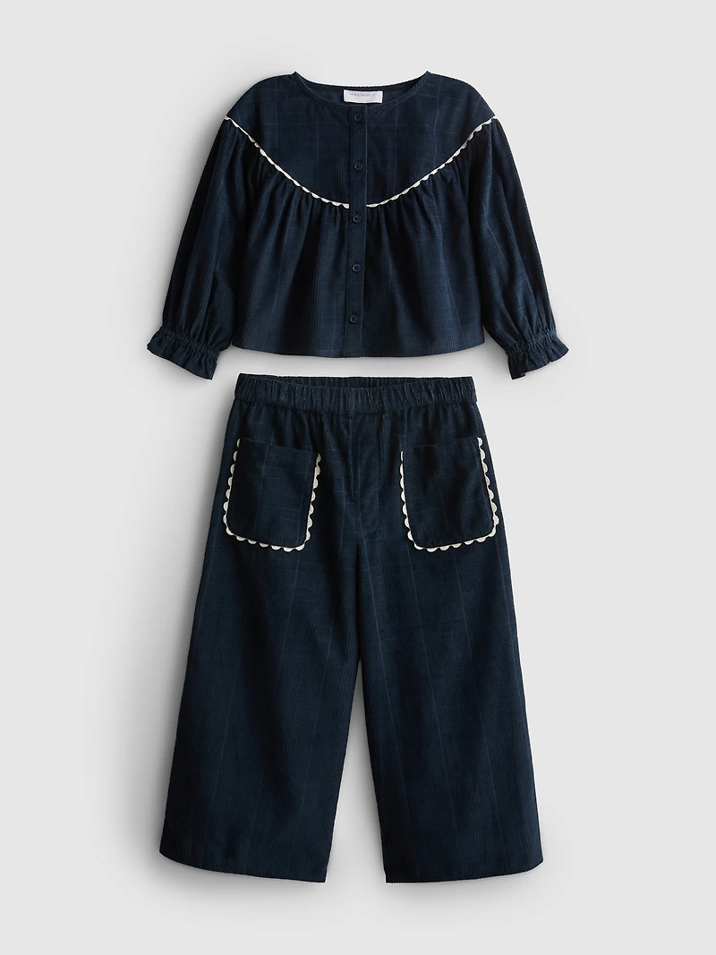 1-12yrs | The Edit Pure Cotton Corduroy Blouse and Pants Set