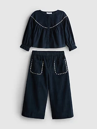 1-12yrs | The Edit Pure Cotton Corduroy Blouse and Pants Set