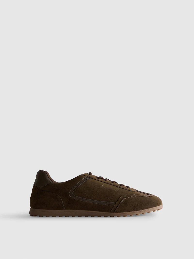The Edit Faux Suede Lace-Up Sneakers