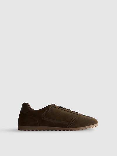 The Edit Faux Suede Lace-Up Sneakers