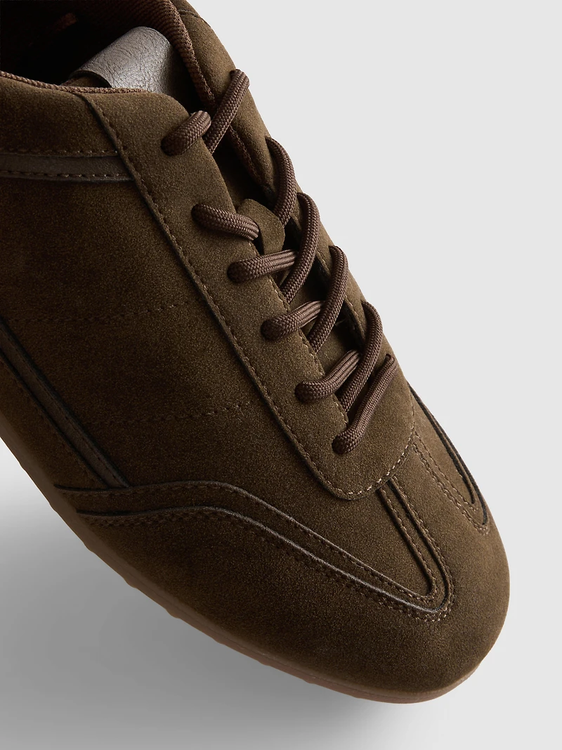 The Edit Faux Suede Lace-Up Sneakers