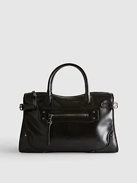 Buckle Detail Top Handle Bag