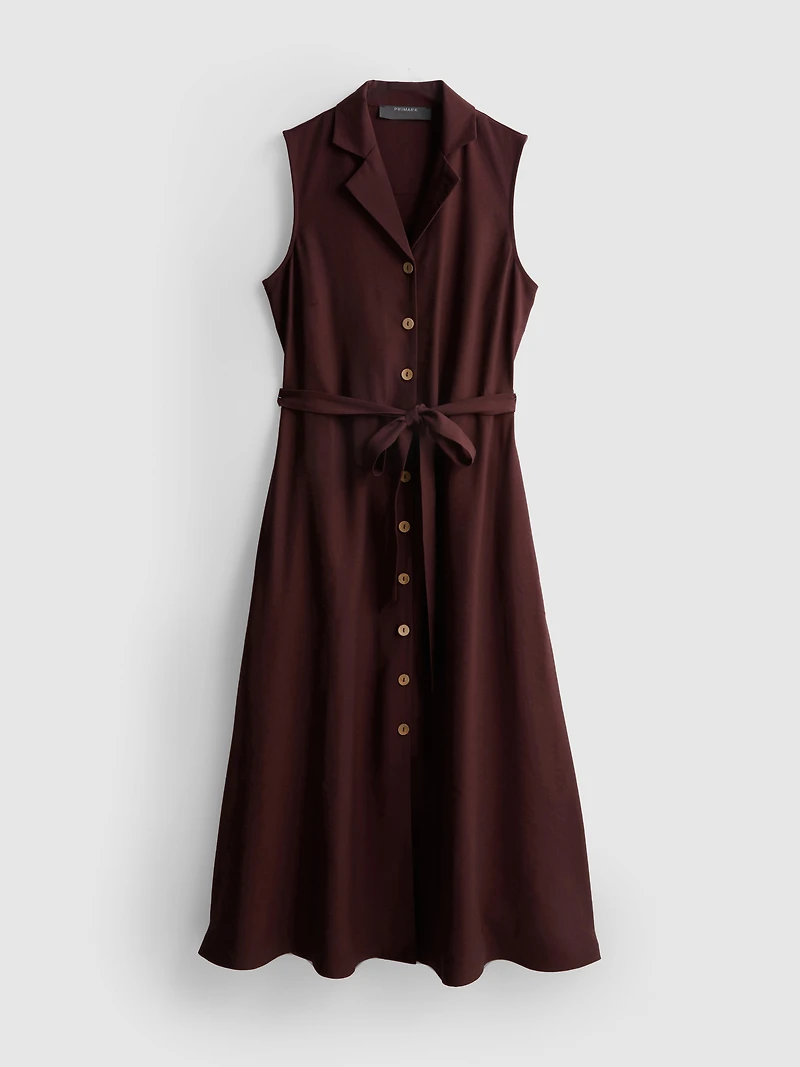 Belted Midi Shirt Dress