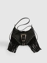 Fringed Buckle Shoulder Bag