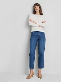 Cotton-Blend Ribbed Long-Sleeve Top