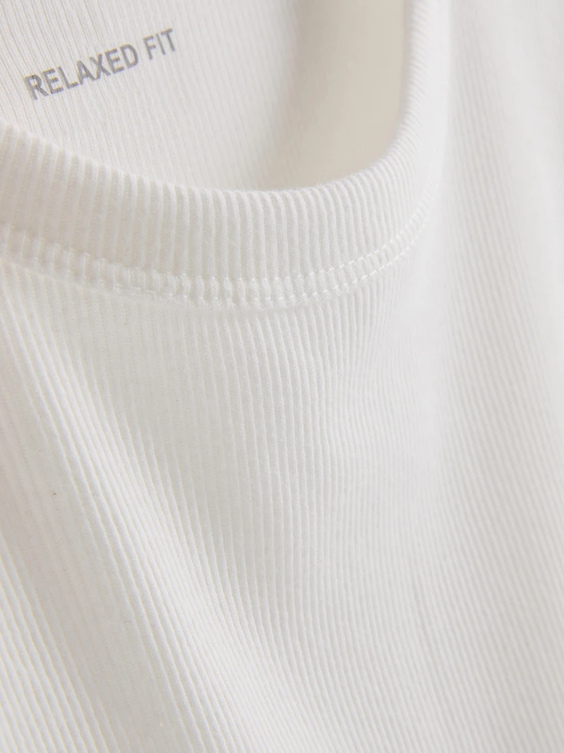 Cotton-Blend Ribbed Long-Sleeve Top