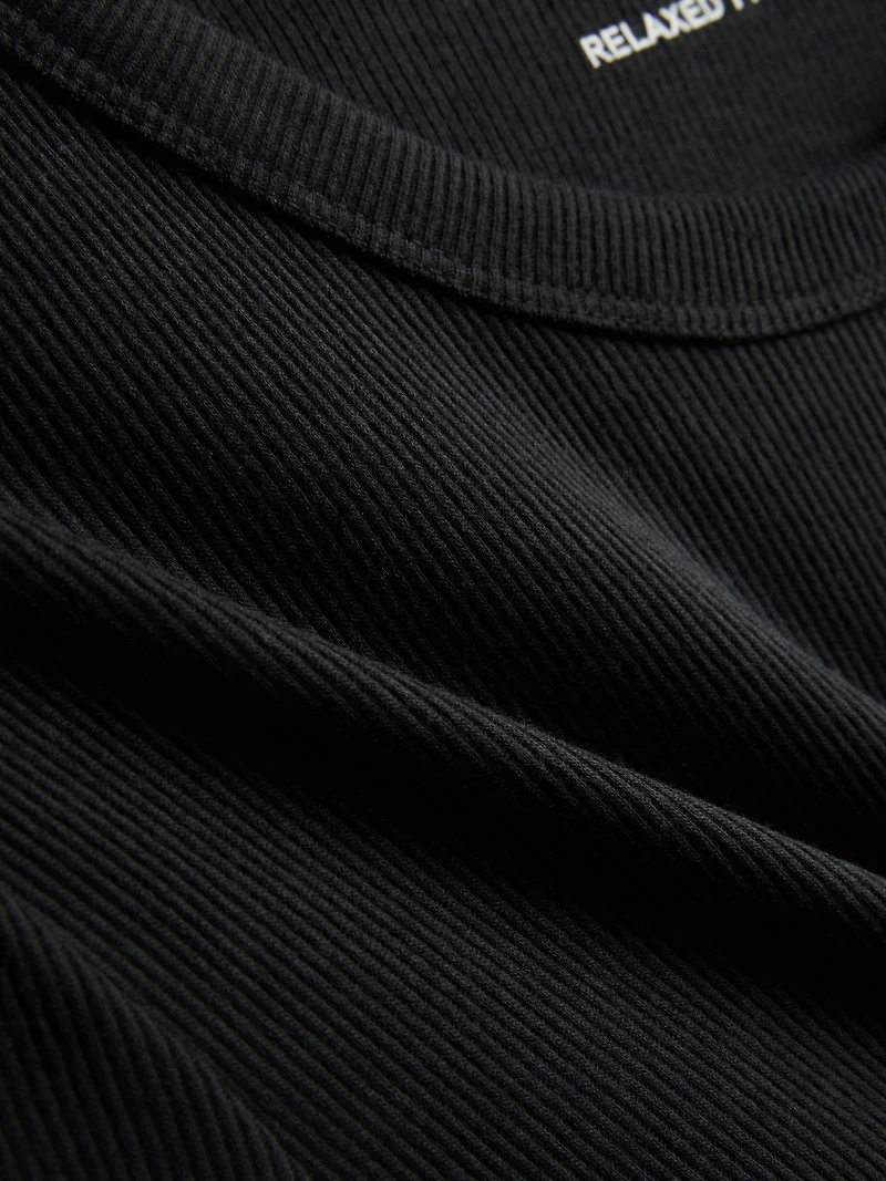 Cotton-Blend Ribbed Long-Sleeve Top