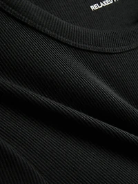 Cotton-Blend Ribbed Long-Sleeve Top