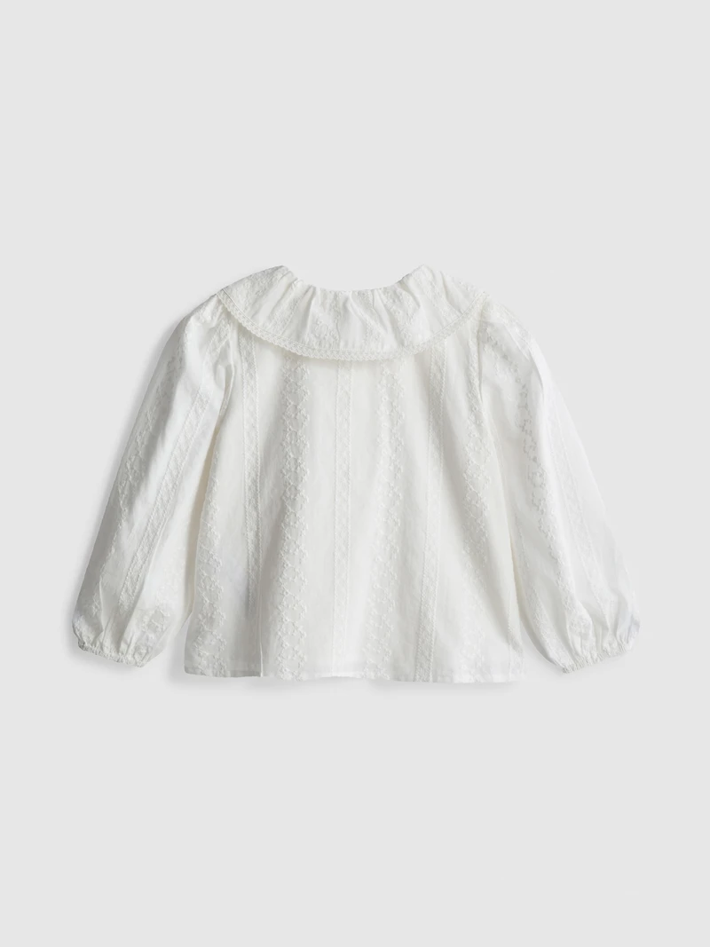 1-12yrs | The Edit Pure Cotton Embroidered Collared Blouse