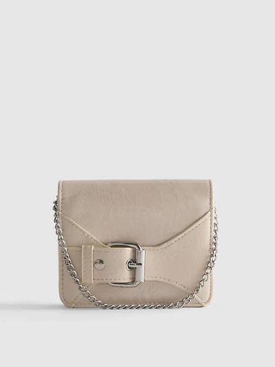 Buckle Detail Chain Wallet