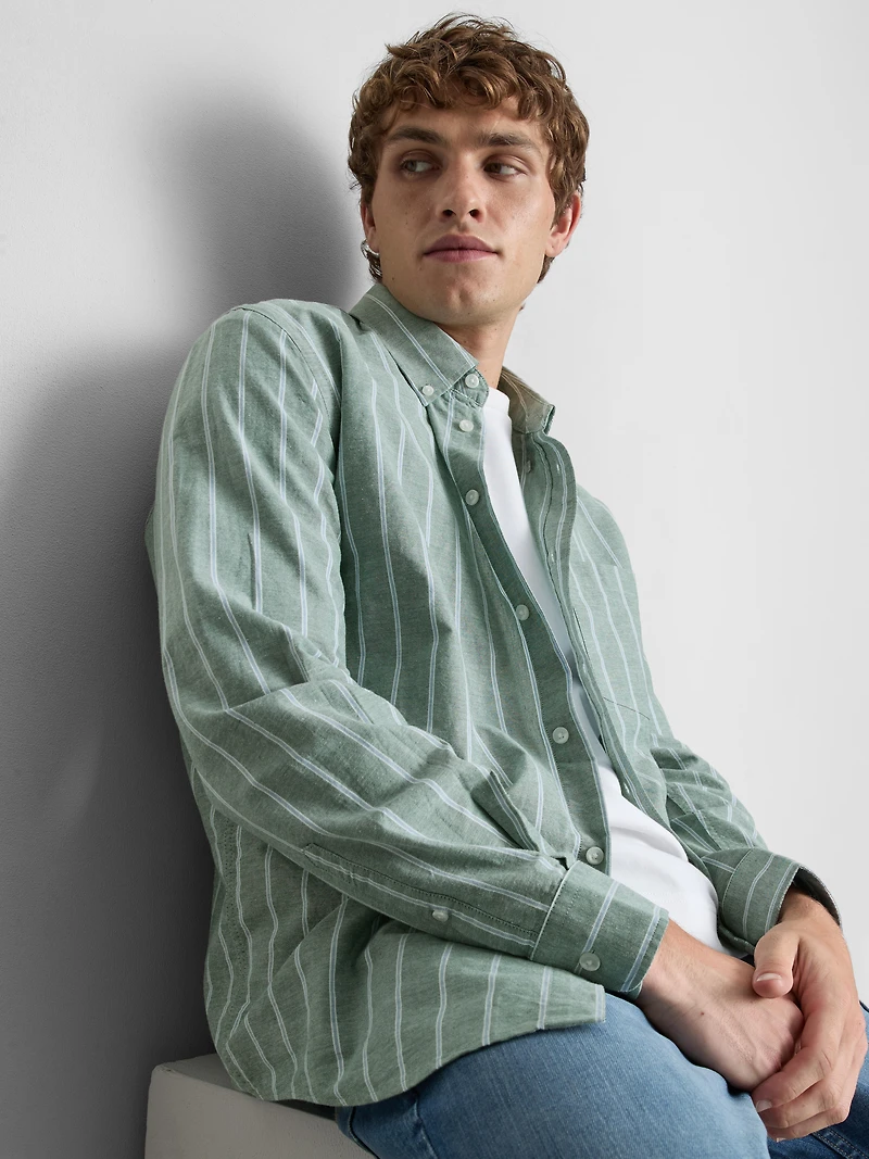 Pure Cotton Striped Oxford Shirt