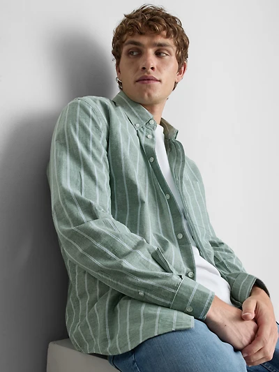 Pure Cotton Striped Oxford Shirt