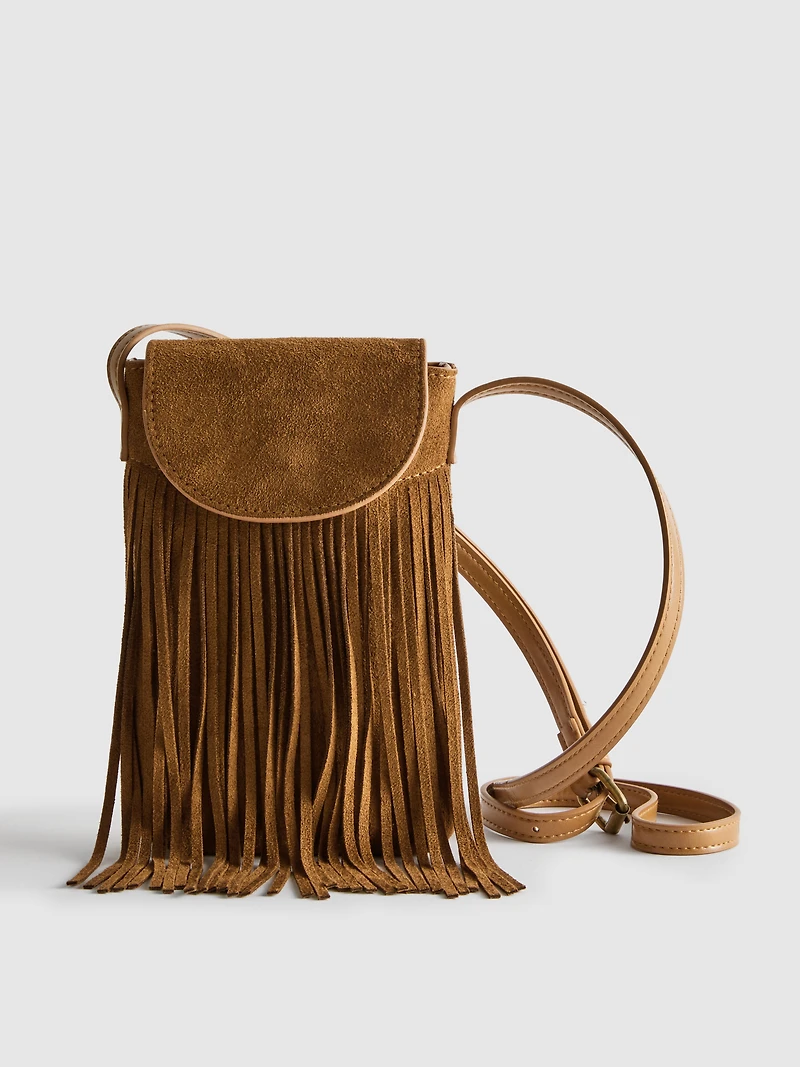 Fringed Phone Holder Bag