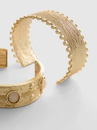 2pk Textured Cuff Bracelets