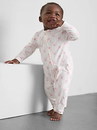 0-24mths | Bow Print Zip-Up Sleeper