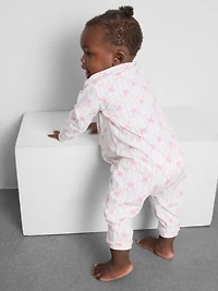 0-24mths | Bow Print Zip-Up Sleeper